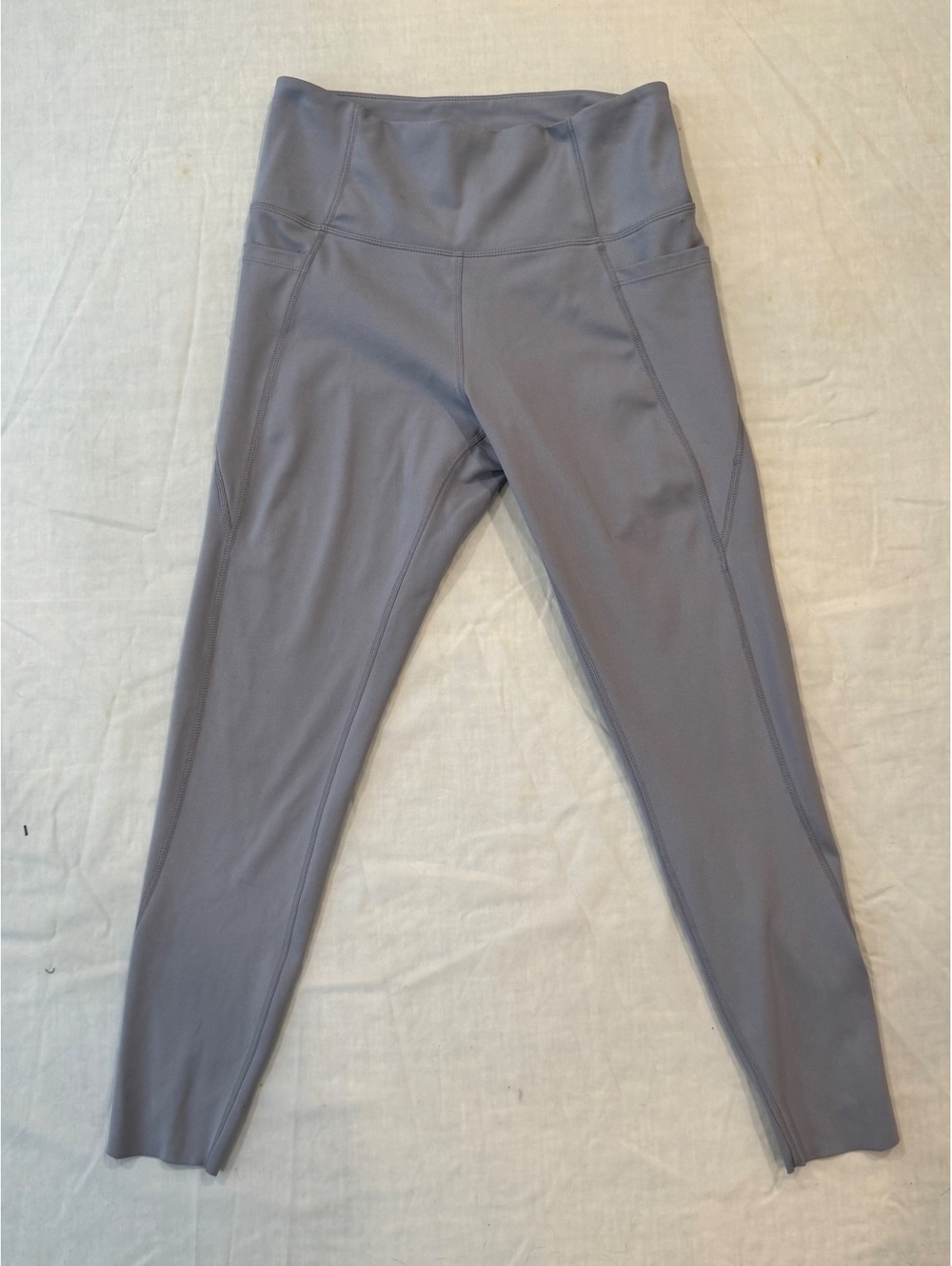 Danskin Women’s M Gray High Rise 7/8 Leggings Pockets Reflective Workout